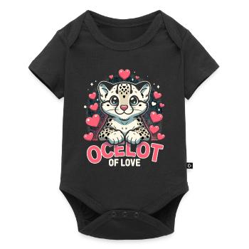 Ocelot Chat Sauvage Animaux Exotiques Jungle Gros Chat - Body à manches courtes Premium Bébé - noir - Devant