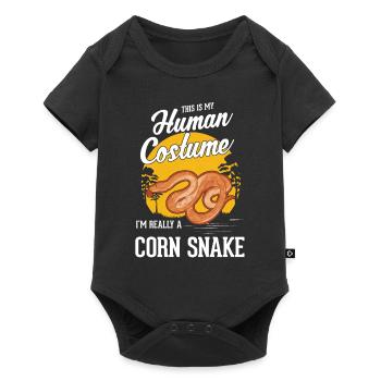 Kornnatter Kostüm Halloween Natter - Baby Premium Kurzarmbody - Schwarz - Vorne