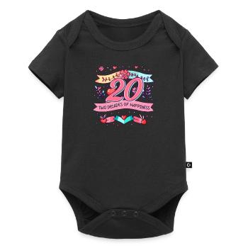 20 Years Anniversary Two Decades Of Happiness - Baby Premium short-sleeve bodysuit - black - Front