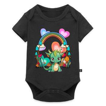 Rainbow Dragon Dragon Mythical Creature Child - Baby Premium short-sleeve bodysuit - black - Front