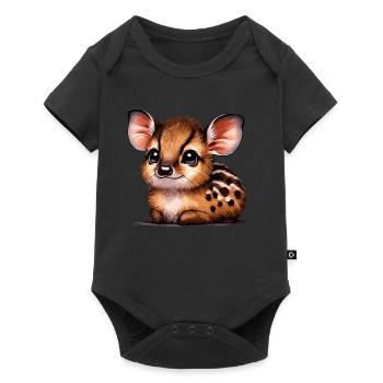 Cute Pudu Deer South America Cartoon Deer - Baby Premium short-sleeve bodysuit - black - Front