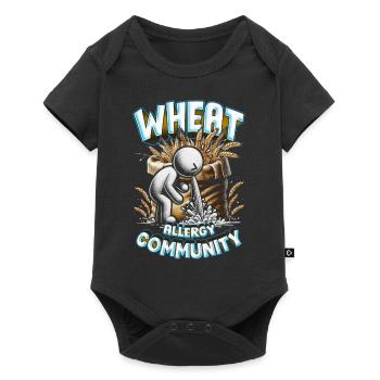 Weizenallergie Wheat Allergy Community - Baby Premium Kurzarmbody - Schwarz - Vorne