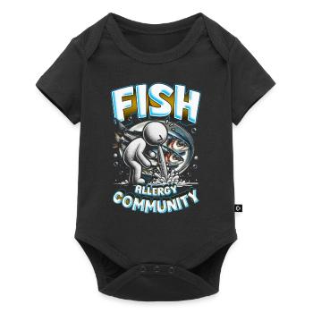 Fischallergie Fish Allergy Community - Baby Premium short-sleeve bodysuit - black - Front