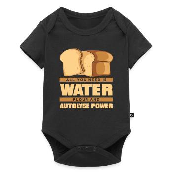 Water Flour And Autolyse Power Bread Dough Lover - Baby Premium short-sleeve bodysuit - black - Front