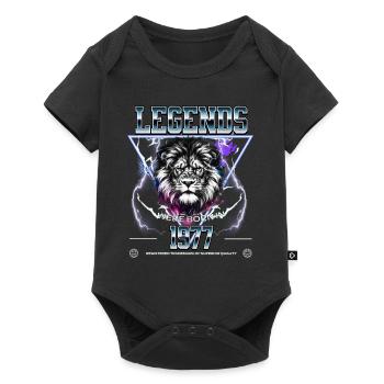 1977 Birthday year of birth Leo - Baby Premium short-sleeve bodysuit - black - Front