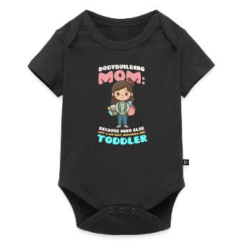 Bodybuilding Mom Lift Car, Groceries, Toddler - Baby Premium short-sleeve bodysuit - black - Front
