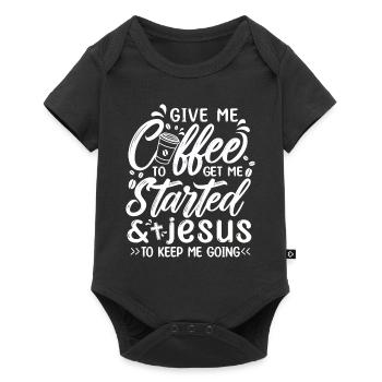 Café pour me faire démarrer Jésus pour me permettre de continuer - Body à manches courtes Premium Bébé - noir - Devant