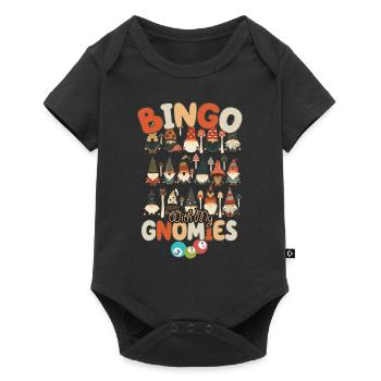 Bingo Mit Meinen Gnomies Lustiges Bingo - Baby Premium Kurzarmbody - Schwarz - Vorne