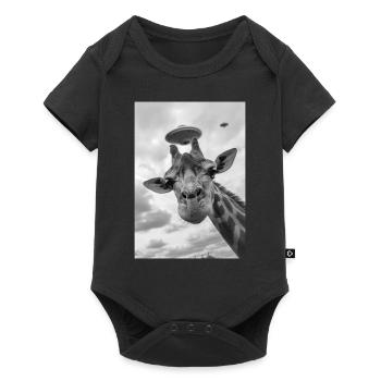 Girafe selfie OVNI - Body à manches courtes Premium Bébé - noir - Devant