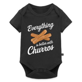Everything is better with churros - Baby Premium short-sleeve bodysuit - black - Front
