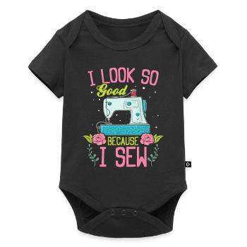J’ai l’air si bien parce que je couds - Couturière Couture L - Body à manches courtes Premium Bébé - noir - Devant