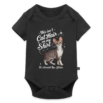 Katze Cornish Rex Geschenk - Baby Premium Kurzarmbody - Schwarz - Vorne