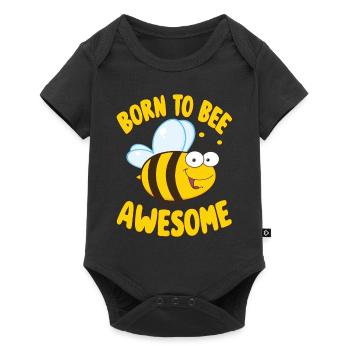 Drôle d’abeille disant Né pour être génial - Body à manches courtes Premium Bébé - noir - Devant