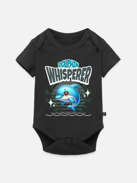Delfin - Baby Premium Kurzarmbody - Schwarz