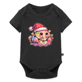 Christmas Hat Christmas Fairy Lights Blob Fish - Baby Premium short-sleeve bodysuit - black - Front