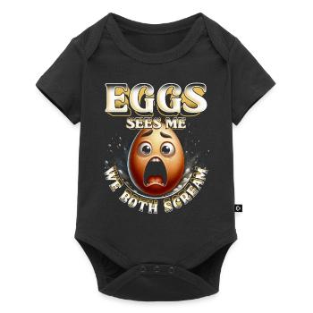 Eiallergie Eggs Sees Me We Both Scream - Baby Premium short-sleeve bodysuit - black - Front