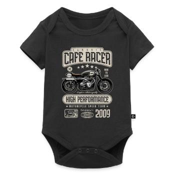 Cafe Racer Moto Anniversaire Motard Né en 2009 - Body à manches courtes Premium Bébé - noir - Devant