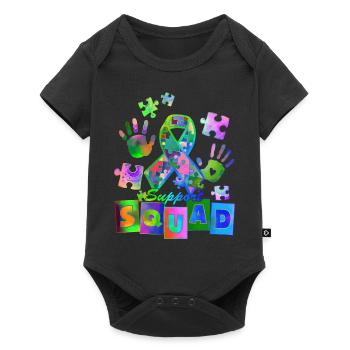 Autisme Super-héros Soignant Puzzle Enfants Anormaux - Body à manches courtes Premium Bébé - noir - Devant