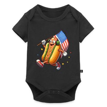 Hot Dog National Hot Dog Day America USA Funny - Baby Premium short-sleeve bodysuit - black - Front