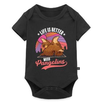 Life is better with a pangolin - Baby Premium short-sleeve bodysuit - black - Front