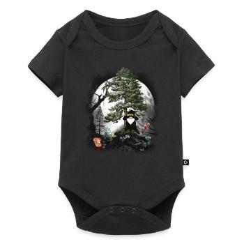 Forest fairy tale fairy tale character dwarves gnomes gnome wizard - Baby Premium short-sleeve bodysuit - black - Front