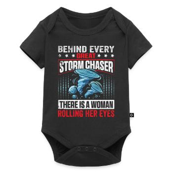 Chasseur d’ouragan Femme Rolling Eyes Chasseur de tornades - Body à manches courtes Premium Bébé - noir - Devant
