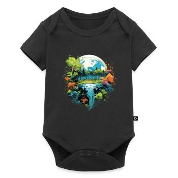 Respektier Muttererde Unseren Planeten Natur - Baby Premium Kurzarmbody - Schwarz - Vorne