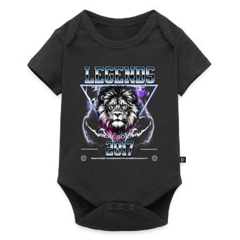 2017 Geburtstag Geburtsjahr Löwe - Baby Premium Kurzarmbody - Schwarz - Vorne