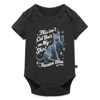 Katze Russisch Blau Geschenk - Baby Premium Kurzarmbody - Schwarz - Vorne