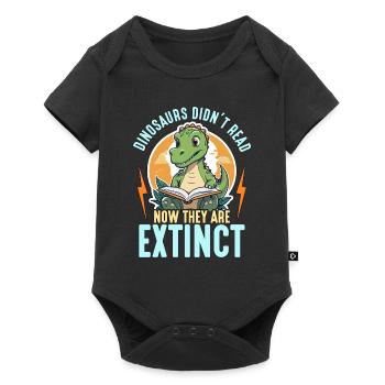 Literature Teacher Dinosaurs Didn't Read Librarian - Baby Premium Kurzarmbody - Schwarz - Vorne