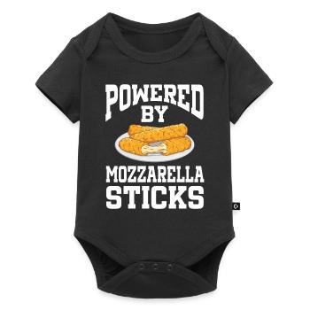 Powered By Mozzarella Sticks - Baby Premium Kurzarmbody - Schwarz - Vorne