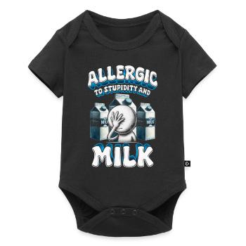 Allergie au lait Allergique à la stupidité et au lait - Body à manches courtes Premium Bébé - noir - Devant