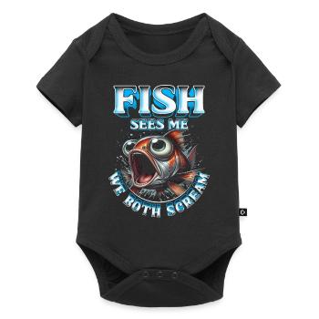 Fischallergie Fish Sees Me We Both Scream - Baby Premium short-sleeve bodysuit - black - Front