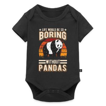 Panda Lover Panda Bear Gift - Baby Premium short-sleeve bodysuit - black - Front