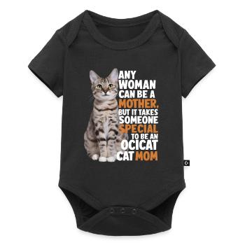 Katze Ocicat Geschenk - Baby Premium Kurzarmbody - Schwarz - Vorne