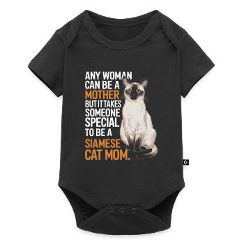 Katze Siamesen Geschenk - Baby Premium Kurzarmbody - Schwarz - Vorne