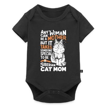 Katze Sibirische Geschenk - Baby Premium Kurzarmbody - Schwarz - Vorne