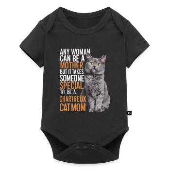 Katze Chartreux Geschenk - Baby Premium Kurzarmbody - Schwarz - Vorne