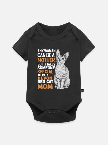 Katze Devon Rex Geschenk - Baby Premium Kurzarmbody - Schwarz