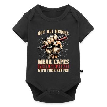 Book Editor Not All Heroes Wear Capes Bookworm - Baby Premium Kurzarmbody - Schwarz - Vorne