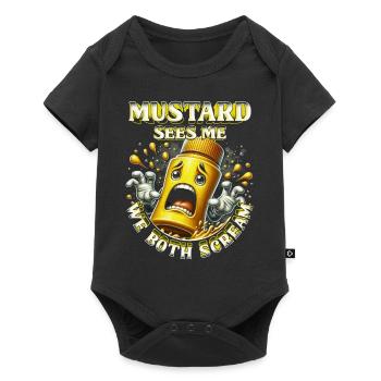 Senfallergie Mustard Sees Me We Both Scream - Baby Premium short-sleeve bodysuit - black - Front