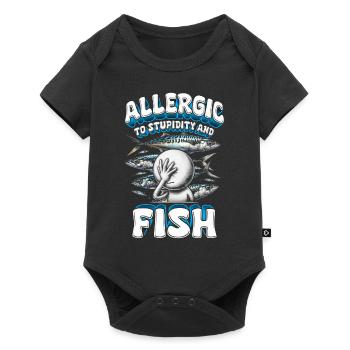 Fish Allergy Allergic To Stupidity And Fish - Baby Premium short-sleeve bodysuit - black - Front