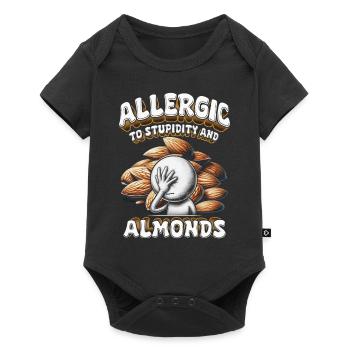 Allergie aux amandes Allergique à la stupidité et aux amandes - Body à manches courtes Premium Bébé - noir - Devant