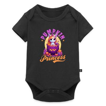 Halloween Licorne Citrouille Princesse - Body à manches courtes Premium Bébé - noir - Devant