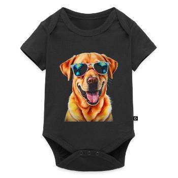 Lunettes de soleil Labrador Retriever Dog Design Print - Body à manches courtes Premium Bébé - noir - Devant