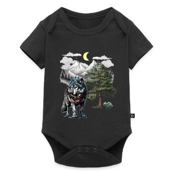 Wolf Wolves Nature Mountains - Baby Premium short-sleeve bodysuit - black - Front