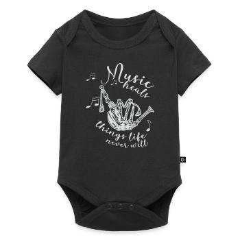 Son de cornemuse écossaise - Body à manches courtes Premium Bébé - noir - Devant