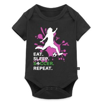 Eat Sleep Soccer Repeat - Soccer Player - Baby Premium short-sleeve bodysuit - black - Front