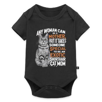 Katze Exotisch Kurzhaar Geschenk - Baby Premium Kurzarmbody - Schwarz - Vorne