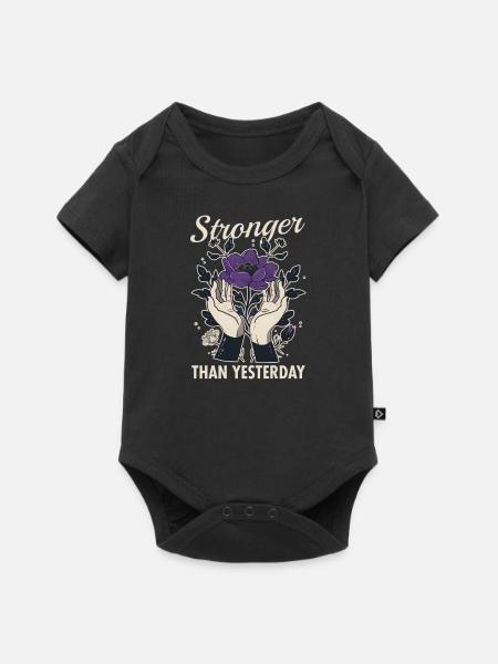 Häusliche Gewalt stärker als gestern - Baby Premium Kurzarmbody - Schwarz